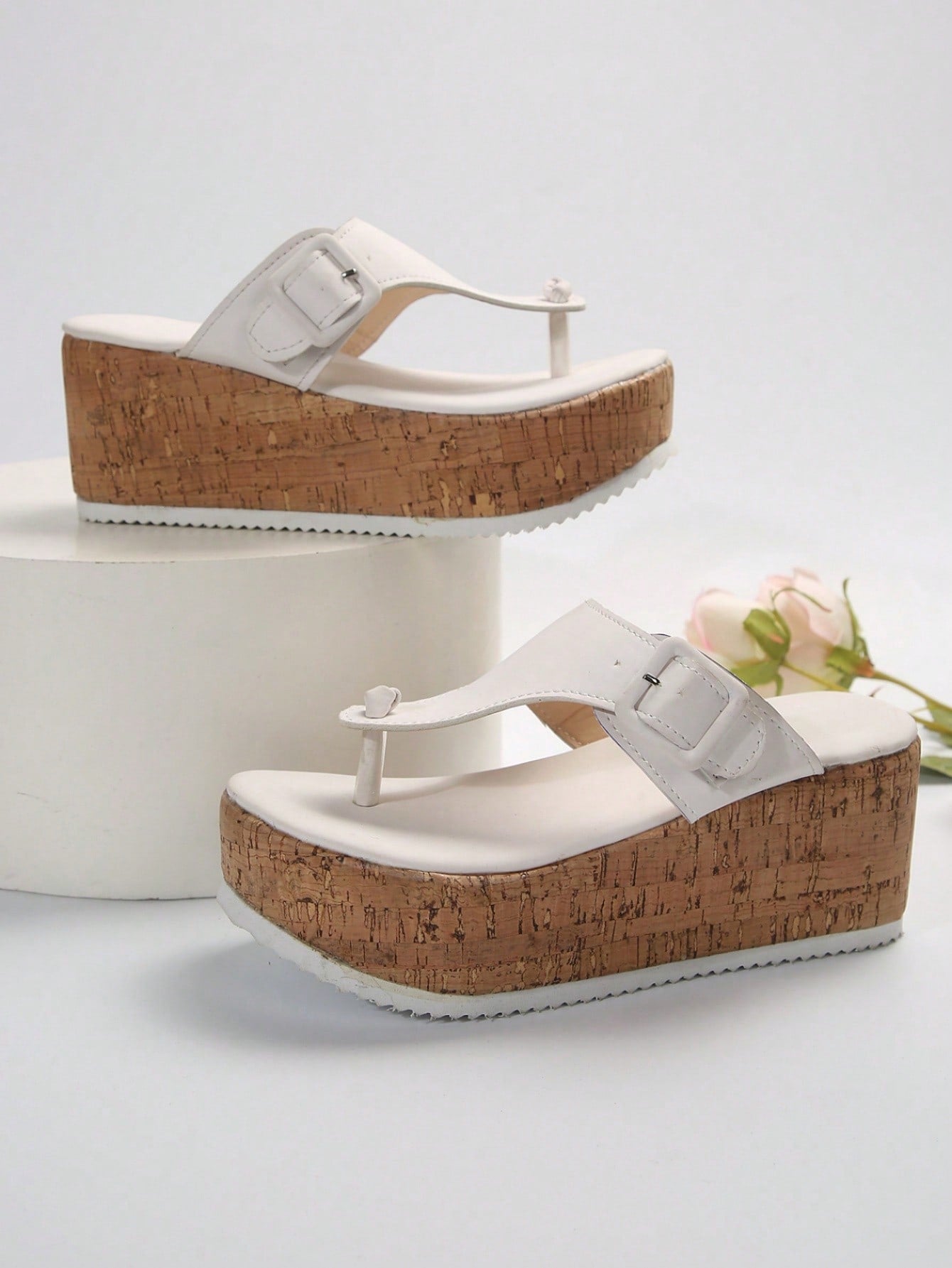 Korean-Style New Thick-Soled Slipper With Toes Strap For Women, Platform Heeled Sandals, Fashionable