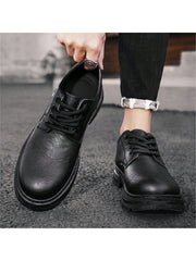 Men's Low-Cut Business Black Retro Casual British Style Shoes