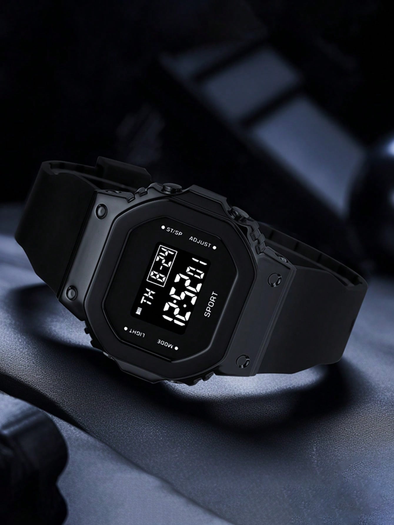 Business Style Men's Small Square Electronic Watch, Fashionable And Minimalist Square Design, Ins Sports Style Watch