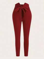 Lady Women's Asymmetric High Waist Tight Pants