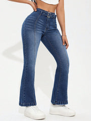 PETITE Washed Cat Whisker Flared Jeans