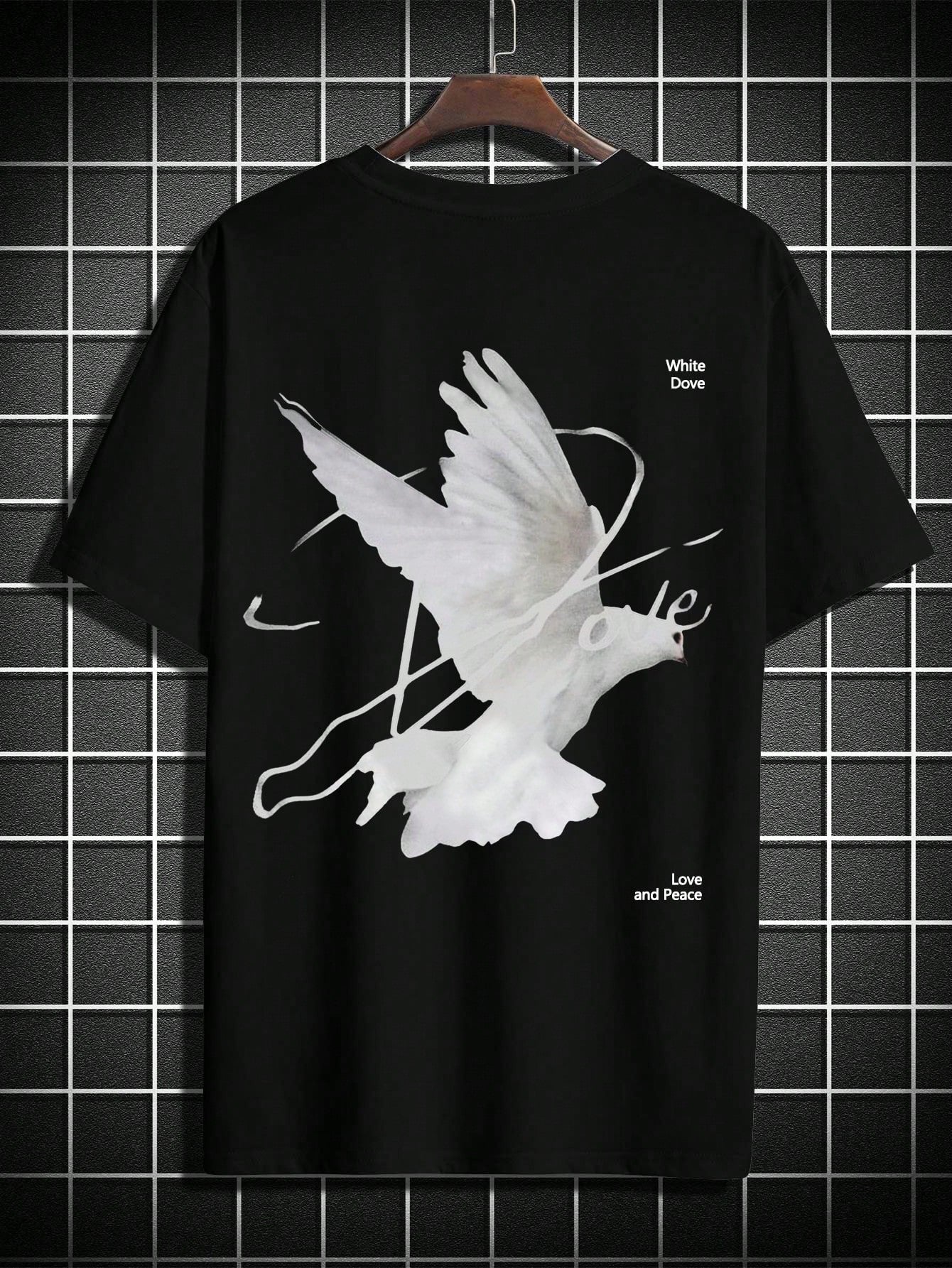 Manfinity Men'S Short Sleeve T-Shirt With Bird Print On The Back